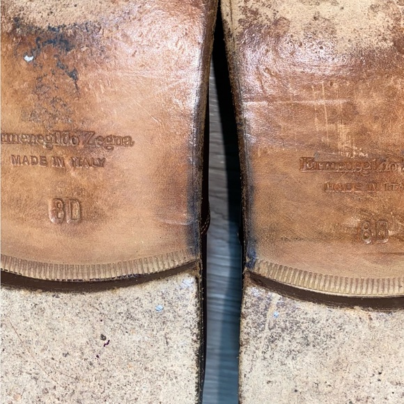 Ermenegildo Zegna Men's Dark Brown Leather Oxfords 8D Square Toe - Picture 8 of 10